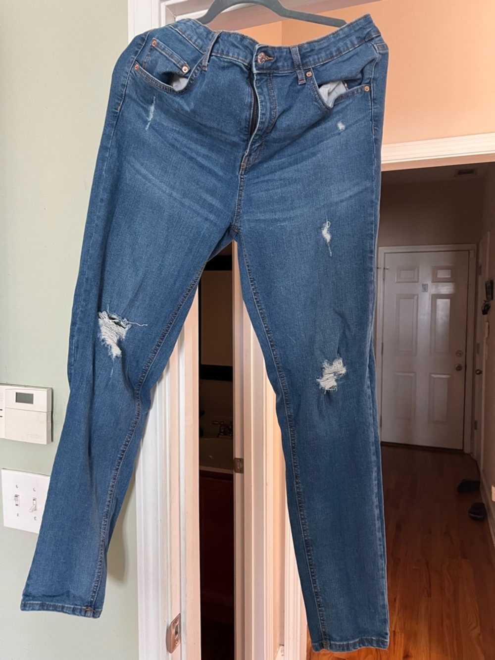wild fable Distressed Dark Blue Boyfriend Jeans